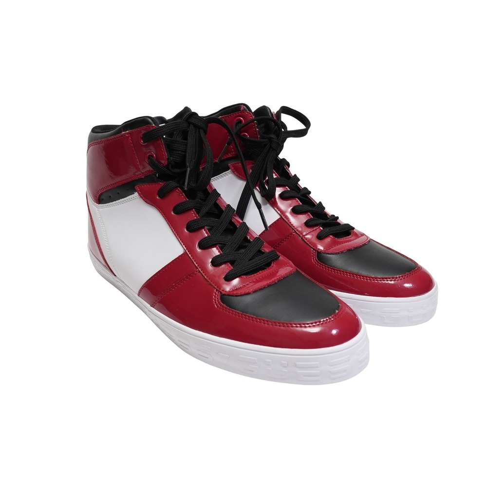 Guess Red Sneakers Mens 13 Pelzy 2 High Top White Black‎ Shoes